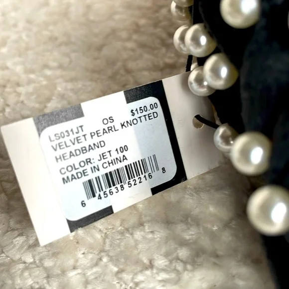 New-LELE SADOUGHI VELVET PEARL KNOTTED HEADBAND ($150 value) - Picture 15 of 16